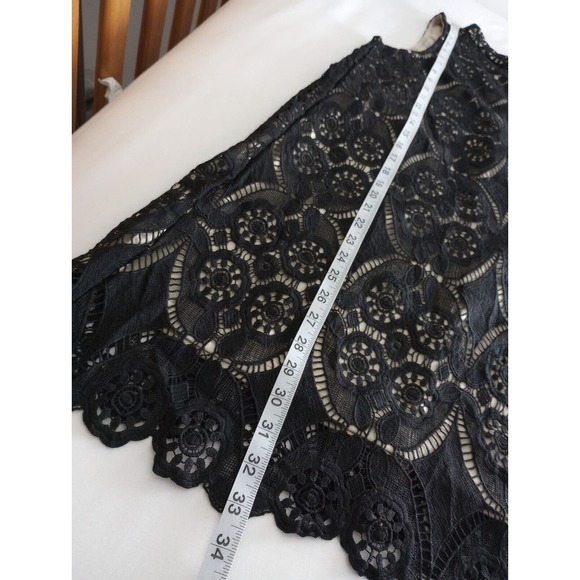 Umgee 60s 80s Black Lace Shift Dress Nude Lining Halter A Line Shift Size S Goth - Picture 6 of 9